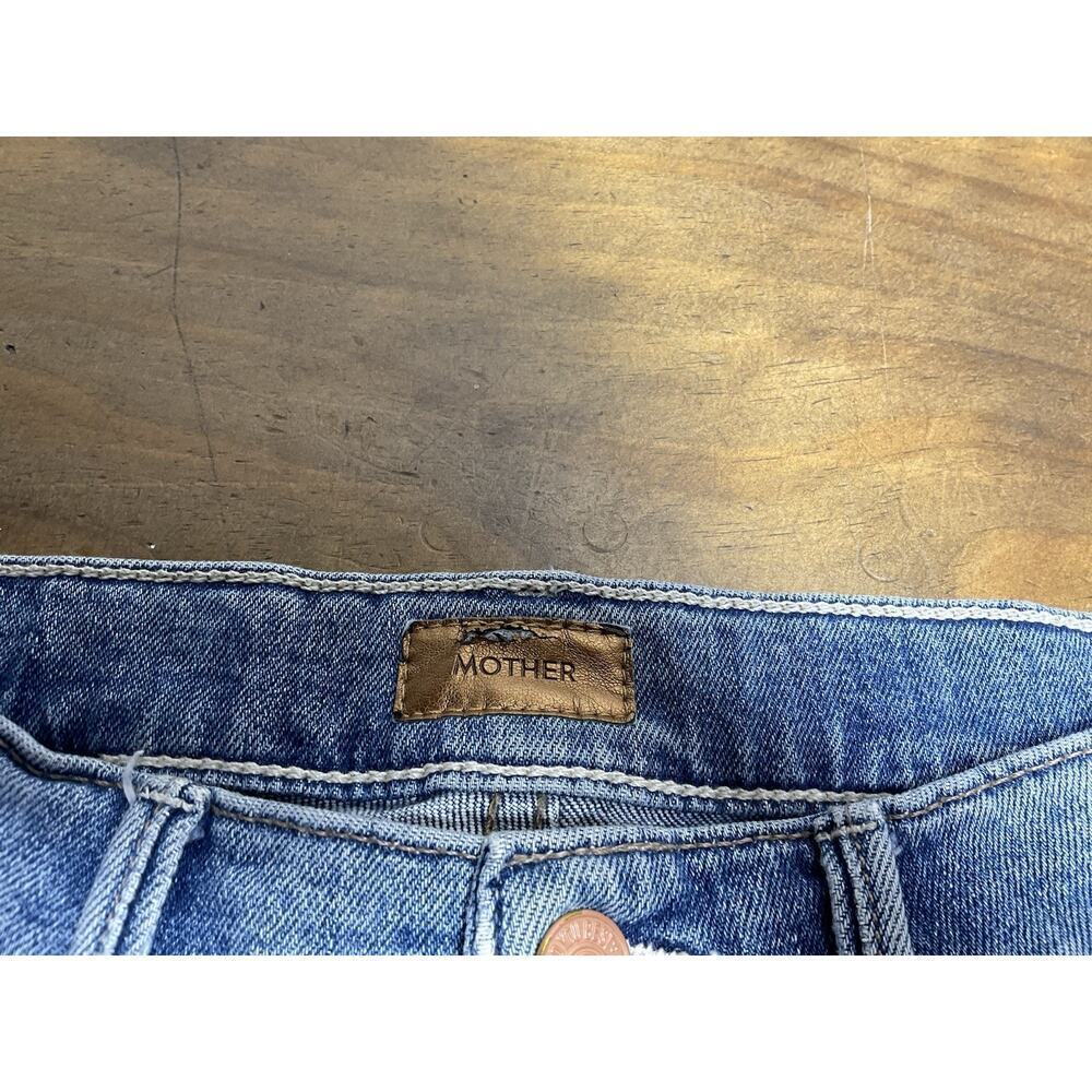 Mother Jeans High Rise Insider Crop Step Fray Size 27 Blue Scenic Route - Picture 4 of 12